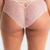 Luxury French Lingerie | Sheer Lingerie>Louisa Bracq Tweegy Embroidered Shorty NudeRose