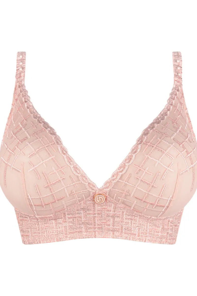 Luxury French Lingerie | Wireless Bras>Louisa Bracq Tweegy Embroidered Wireless Bralette NudeRose