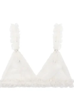 Bridal & Honeymoon Lingerie | Wireless Bras>Love Stories Uma Lace Triangle Bralette OffWhite