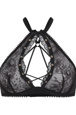 Sheer Lingerie | Balconette Bras & Demi Bras>Agent Provocateur Vallentina High Neck Bra Black