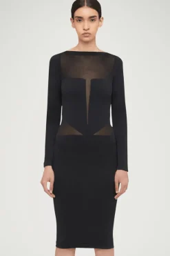 Ready To Wear | Dresses>Wolford Venus Long Sleeve Midi Dress, Size S Black