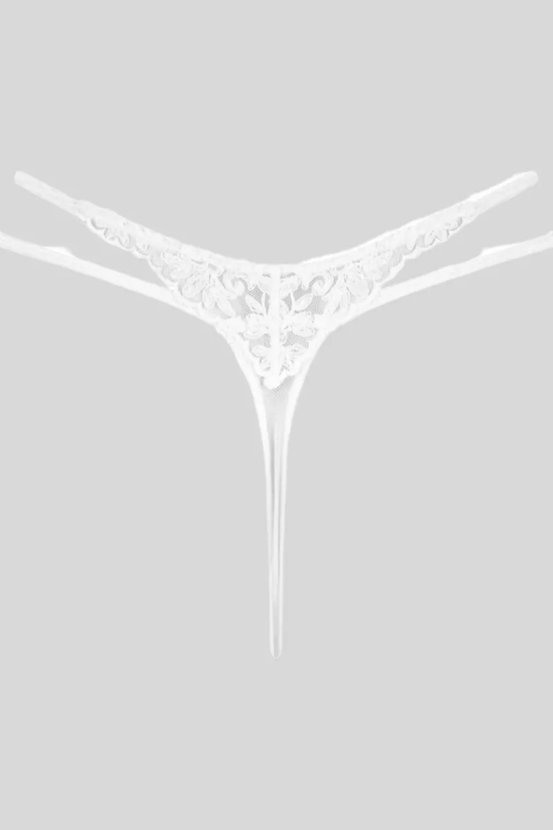 Luxury French Lingerie | Thongs & G-strings>Louisa Bracq Victoria Mini Thong White