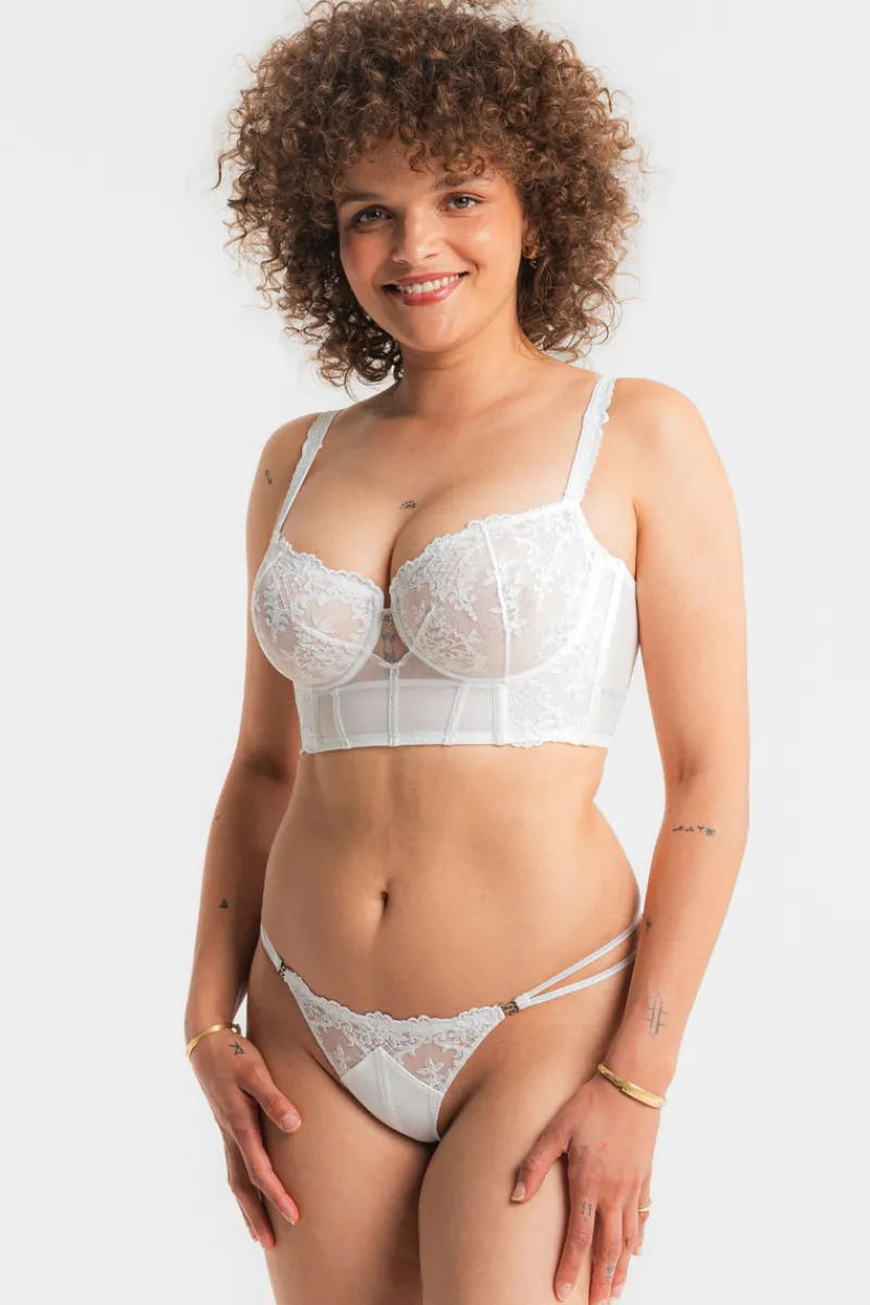 Luxury French Lingerie | Thongs & G-strings>Louisa Bracq Victoria Mini Thong White