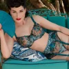 Mother's Day | Sheer Lingerie>Dita Von Teese Victresse Foil Balconette Bra in Kingfisher Blue