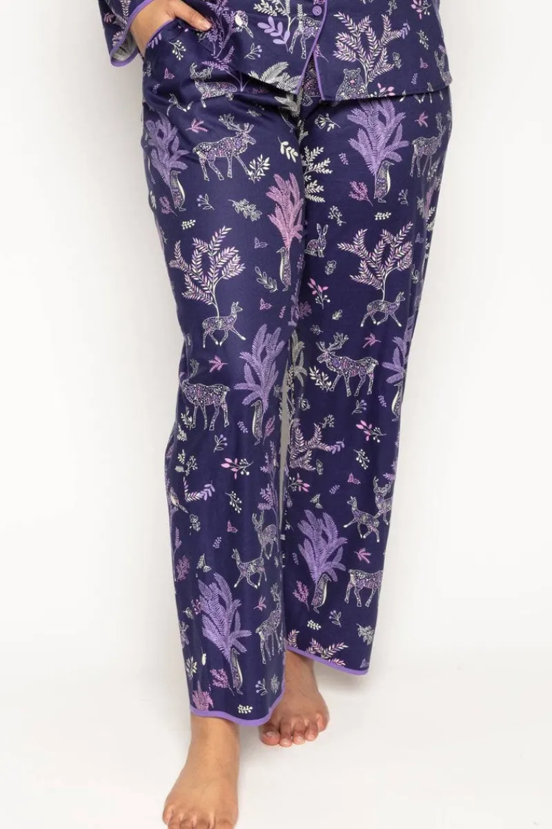Pyjama Pants & Shorts | £30 And Under>Cyberjammies Violet Forest Animal Print Pyjama Pants, Size UK 8 Multi