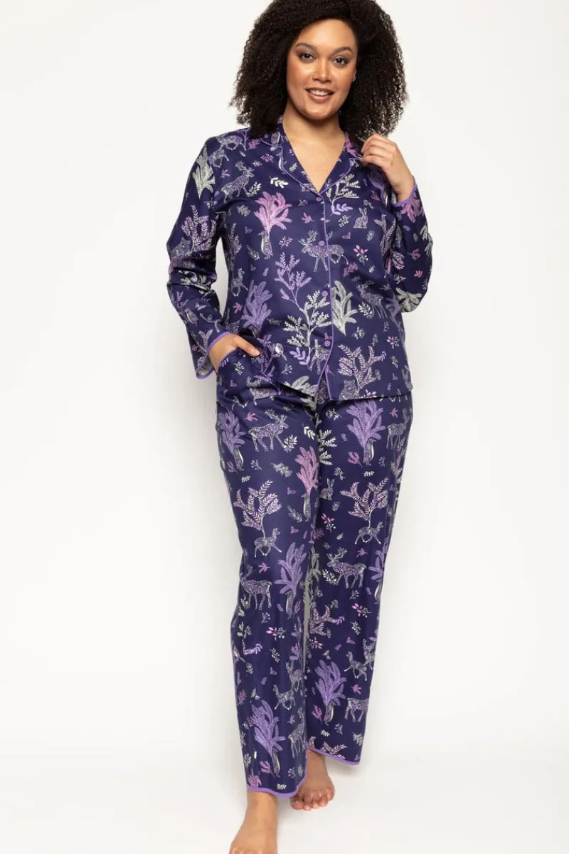 Pyjama Pants & Shorts | £30 And Under>Cyberjammies Violet Forest Animal Print Pyjama Pants, Size UK 8 Multi