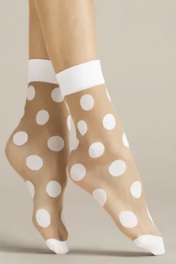 £30 And Under | Sheer Lingerie>FiORE Virginia Socks 20 Denier in Powder/White