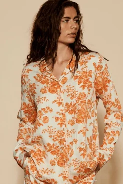 Pyjama Tops | Ready To Wear>Underprotection Wilda Long Sleeve Pyjama Shirt Orange