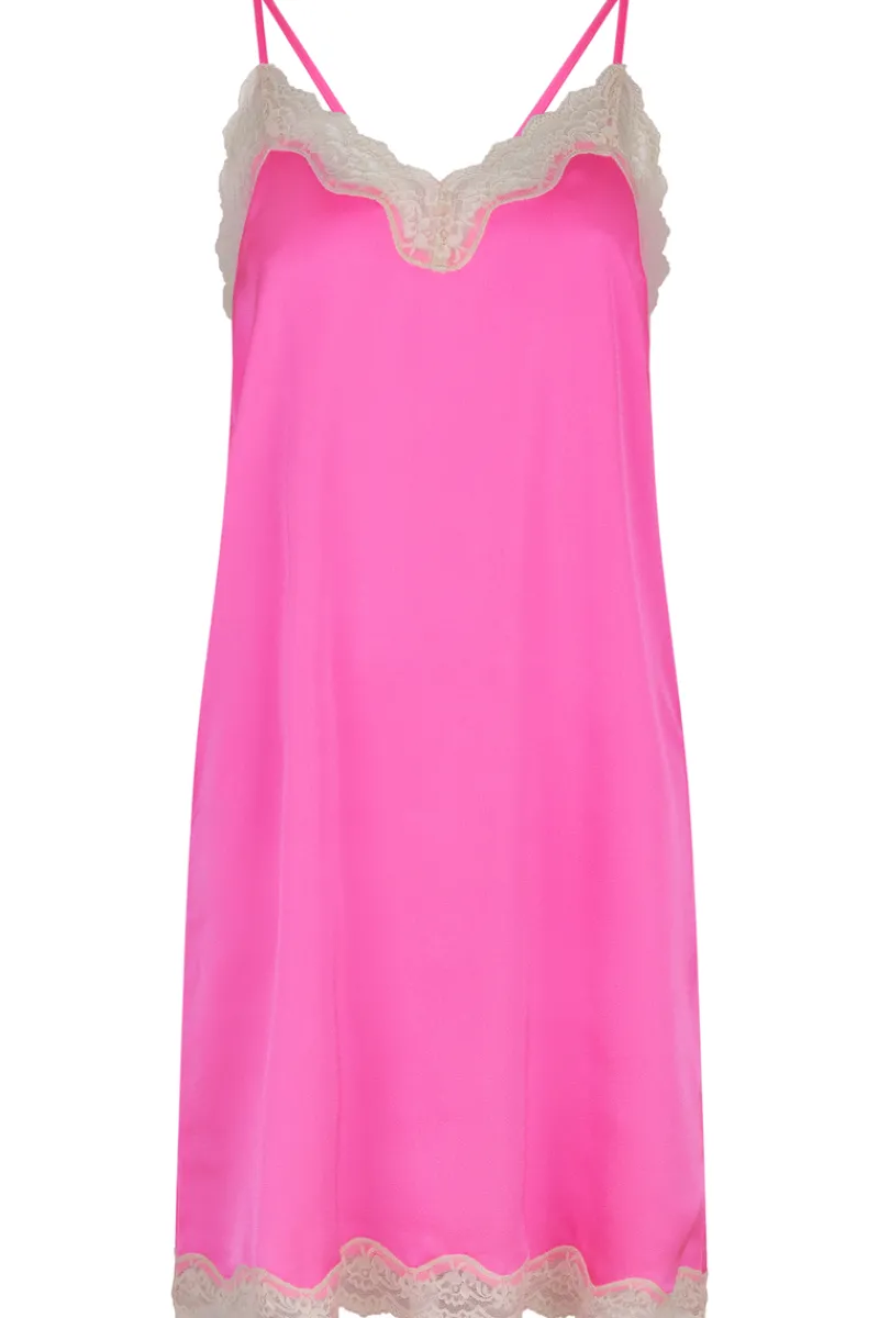 Nighties, Babydolls & Chemises | Ready To Wear>Love Stories Willow Satin Slip Dress Neon Pink