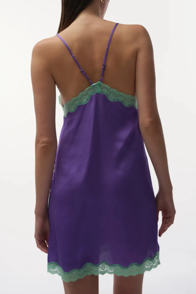 Nighties, Babydolls & Chemises | Ready To Wear>Love Stories Willow Satin Slip Dress Purple