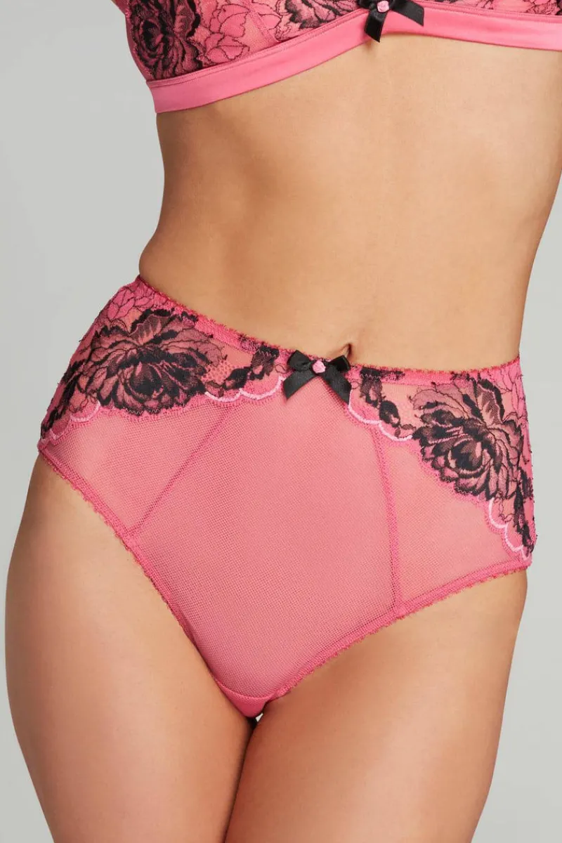 £30 And Under | High Waist Thongs And Knickers>Agent Provocateur Yara High Waist Brief, Size 2 (UK 8) Pink/Black
