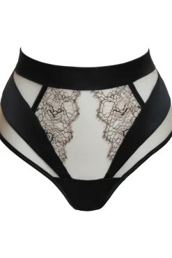 Sheer Lingerie | High Waist Thongs And Knickers>Prelude You Want It Darker High Waist Brazilian Black