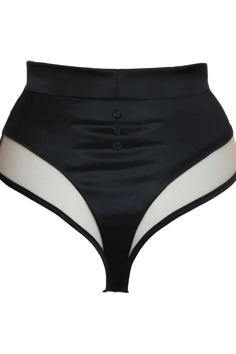 Sheer Lingerie | High Waist Thongs And Knickers>Prelude You Want It Darker High Waist Brazilian Black