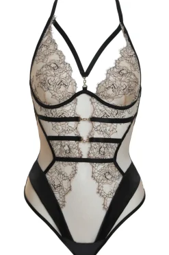 Sheer Lingerie | Bodysuits & Playsuits>Prelude You Want It Darker Underwired Thong Body Black