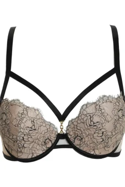 Sheer Lingerie | Push Up Bras>Prelude You Want It Darker Underwired Push Up Bra Black