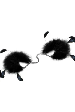 Restraints, Cuffs & Gloves | Pleasure>Bijoux Indiscrets Za Za Zu Feather Handcuffs Black