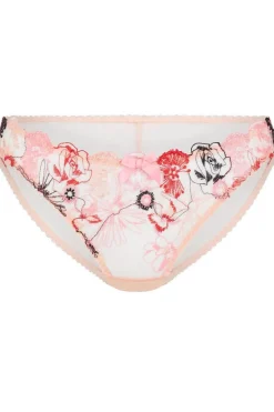 Red Lingerie | Sheer Lingerie>Agent Provocateur Zuri Brief Pink/Red/Sand