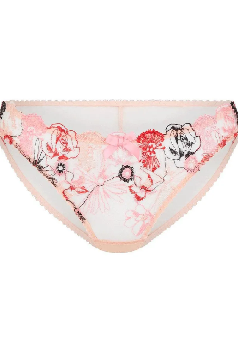 Red Lingerie | Sheer Lingerie>Agent Provocateur Zuri Brief Pink/Red/Sand