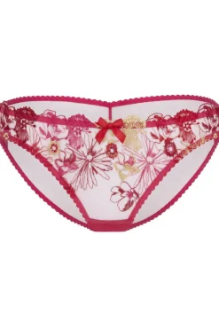 Red Lingerie | Sheer Lingerie>Agent Provocateur Zuri Brief, Size 5 (UK 14) Fuchsia/Red/Gold