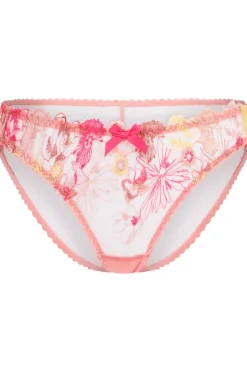 Sheer Lingerie | Briefs>Agent Provocateur Zuri Brief, Size 1 (UK 6) DuskyPink/Yellow