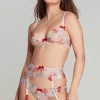Red Lingerie | Suspender Belts>Agent Provocateur Zuri Suspender Red/Blue/Sand