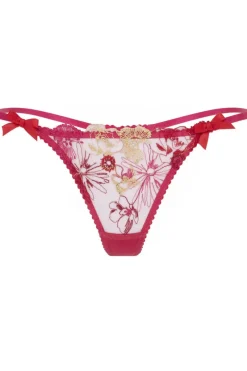 Red Lingerie | Thongs & G-strings>Agent Provocateur Zuri Thong Fuchsia/Red/Gold