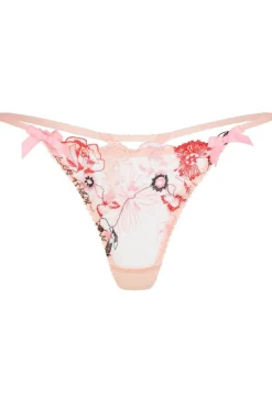 Red Lingerie | £30 And Under>Agent Provocateur Zuri Thong, Size 5 (UK 14) Pink/Red/Sand